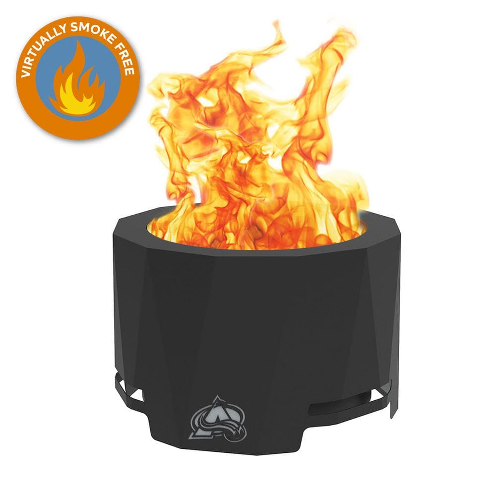 Colorado Avalanche Black Steel Smokeless Wood Pellet Fire Pit