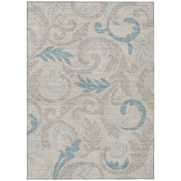 Chantille Machine Washable Indoor/Outdoor Abstract ACN3102 Linen 9 ft. x 12 ft. Area Rug