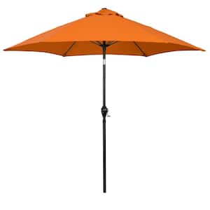 9 ft. Aluminum Market Patio Umbrella with Fiberglass Ribs, Crank Lift and Push-Button Tilt in Tuscan Polyester