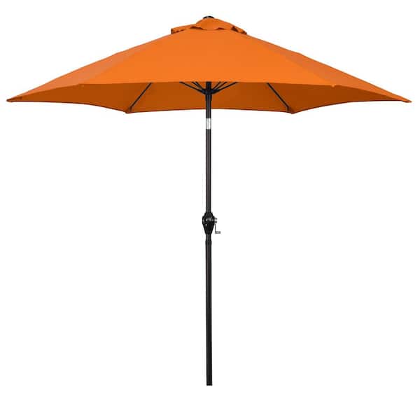 Astella 9 ft. Aluminum Market Patio Umbrella with Fiberglass Ribs, Crank Lift and Push-Button Tilt in Tuscan Polyester