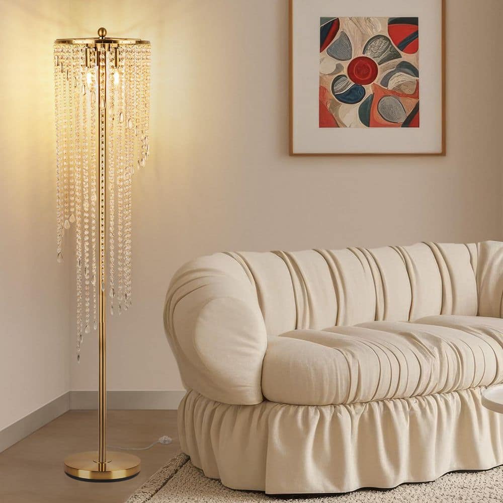 ROTTOGOON 63 in. Modern Gold Standard Standing Lamp, Floor Lamp