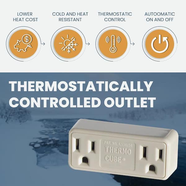 15 Amp/120-Volt AC Thermo Cube Thermostatically Controlled Double Outlet  TC3 - The Home Depot