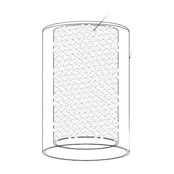 6 in. Height 3-Pack White Double Cylindrical Glass 1 in. Fitter Width Vanity Pendant Flush Mount Light Shade