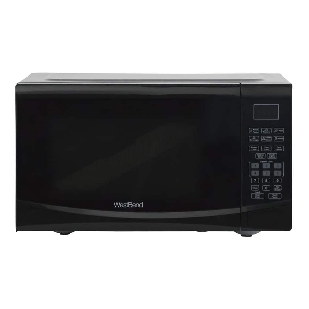 West Bend Compact Black 900-Watt Microwave Oven with LED Light