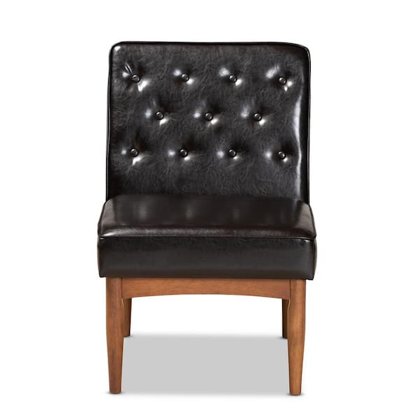 Baxton Studio Riordan Dark Brown and Walnut Brown Dining Chair