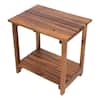 Shine Company 19.5in. Oak Outdoor 2 Tier Acacia Wood Side Table 4104OA-AC