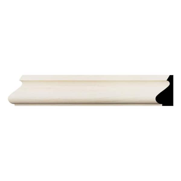 Ekena Millwork WM163 11/16 in. D x 1-3/8 in. W x 96 in. L Americraft Solid Hardwood Stain Grade Base Cap Moulding, Maple