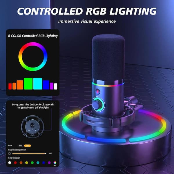 Yichuhaoxi Dynamic Microphone and 20FT XLR Mic Cable Kit, RGB