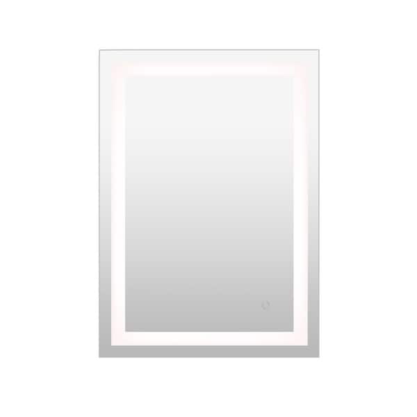 Remy 24 in. W x 34 in. H Small Rectangular Frameless Antifog Front-Lit Wall Bathroom Vanity Mirror with Smart Touch