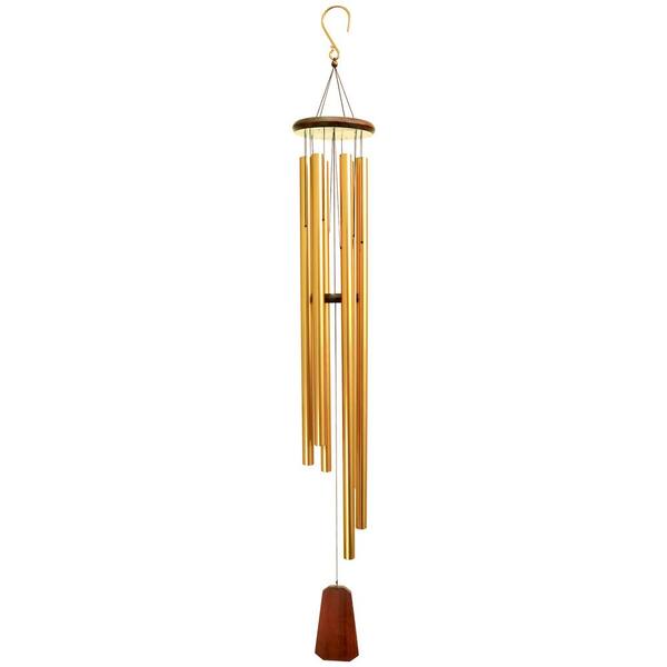 Clihome 56 in. Wood Top Bronze Color Aluminum Tube Tuned Wind Chime