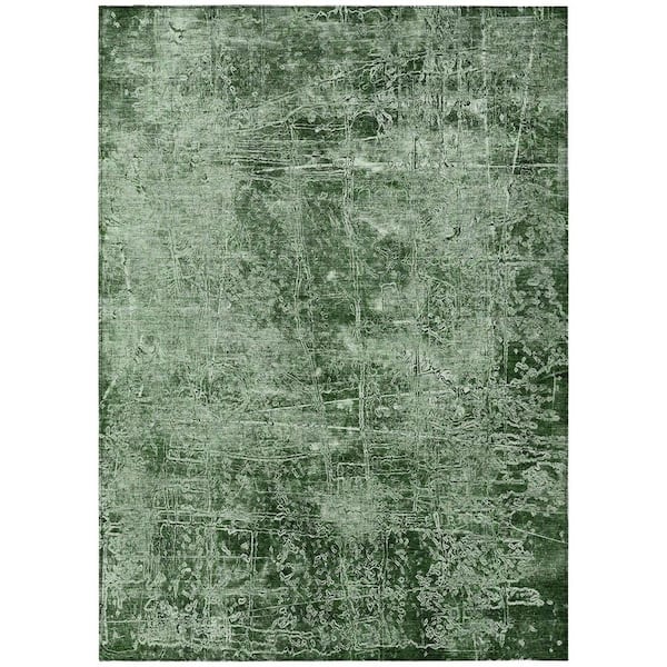 HomeRoots Emerald 3 ft. x 5 ft. Woven Abstract Rectangle Indoor/Outdoor Area Rug