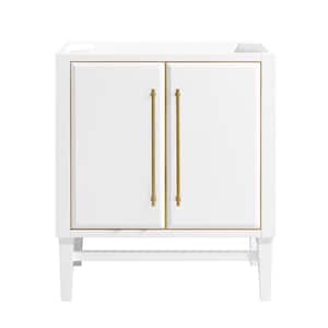 Mason 30 in. Bath Vanity Cabinet Only in White with Gold Trim