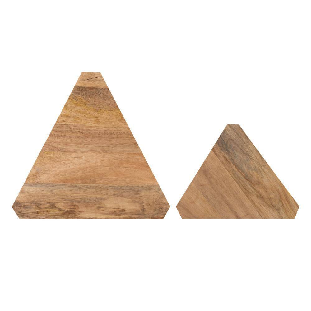 Talcott Whitewashed Wood Triangular Nesting Table Set