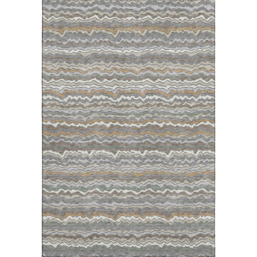 Mayfield Premium Machine Washable Abstract AMF2436 Gray 8 ft. x 10 ft. Area Rug price history on PriceWatchPro