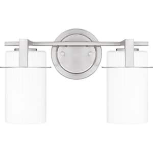 Seymour 14 in. 2 Light Brushed Nickel Vanity Light