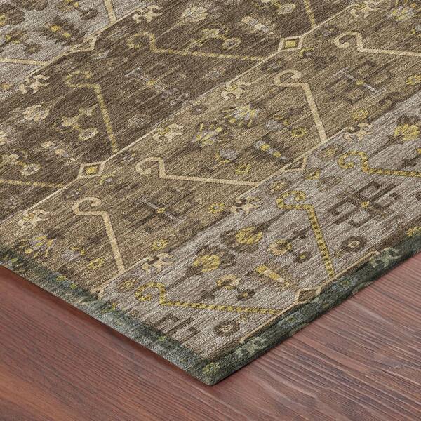Chantille Machine Washable Indoor/Outdoor Abstract ACN2858 Chocolate 10 ft. x 14 ft. Area Rug