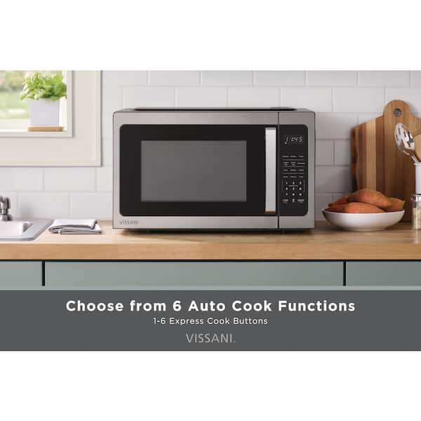 1.5 cu. ft. Electric 1000-Watt Countertop Microwave in Stainless Steel with 6-Heating Functions