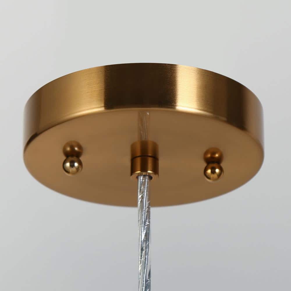 Celery Gold Mini Drum Pendant with Clear Glass Shade