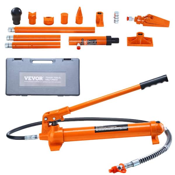 VEVOR 12-Ton Porta Power Kit 55.1 in. Oil Hose Hydraulic Jack Ram 5.3 in. Lifting Height Autobody Frame Repair Tools