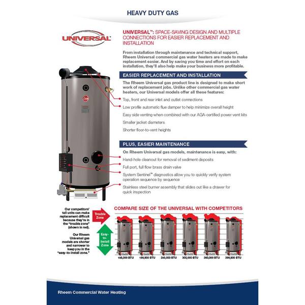 Rheem Universal Heavy Duty 76 Gal. 180K BTU Commercial Natural Gas