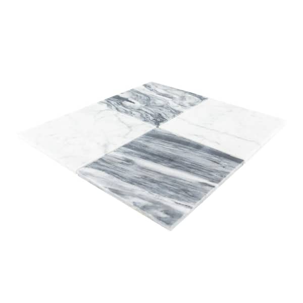 Jeffrey Court Checkmate White/Grey 11.875 in. x 11.875 in