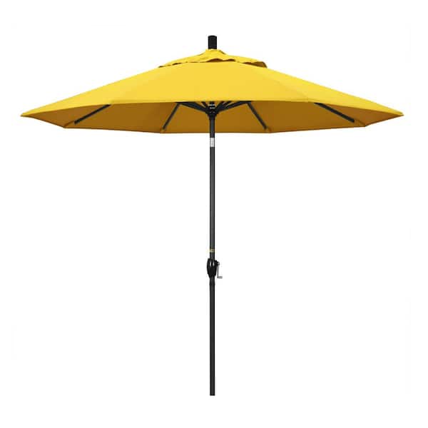 California Umbrella 9 ft. Aluminum Push Tilt Patio Umbrella in Lemon Olefin