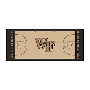 NCAA - Wake Forest University Tan 3 ft. x 6 ft. Indoor Basketball Court Runner Rug
