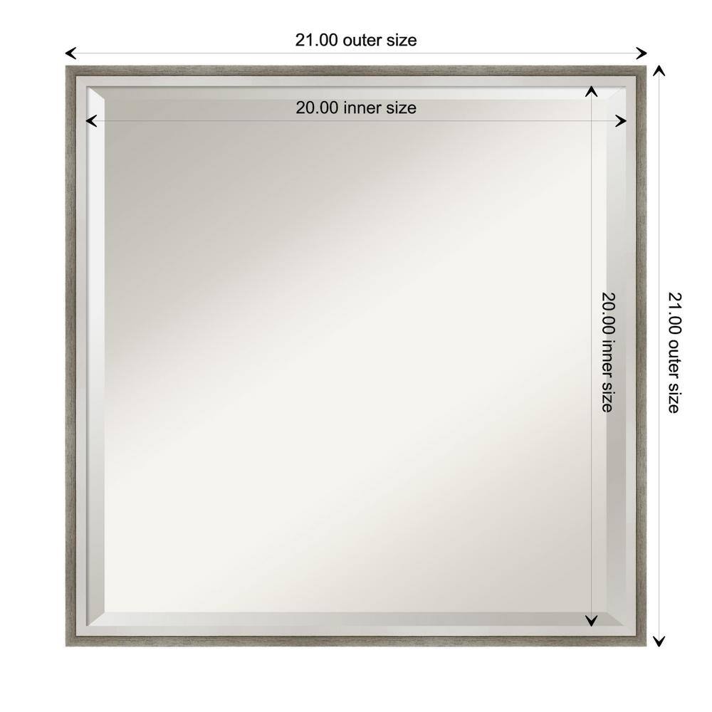 Elegant Rectangular Bronze & Silver Wood Bathroom Vanity Mirror 21x21