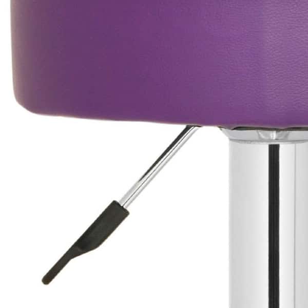 SAFAVIEH Jude Purple/Chrome Adjustable Height Swivel