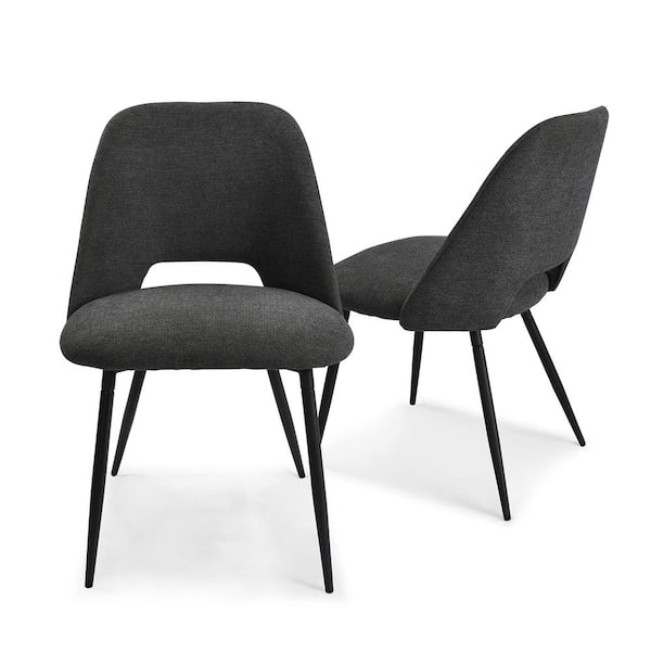 LAOTIES Edwin Darkgray Upholstered Side Chair(Set of 2)