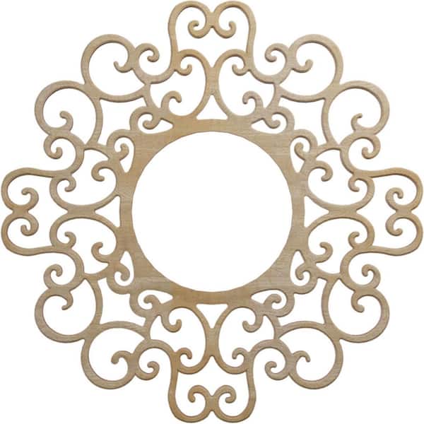 Ekena Millwork 0.25 in. x 6.875 in. x 18 in. Wood Medallion Moulding
