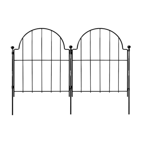 17 in. Metal Garden Fence Arched Rustproof No Dig Fence Border for Dog, Plants, Yard and Patio (10-Pack)