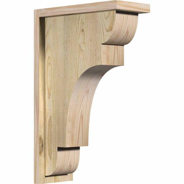 Ekena Millwork 6 in. x 14 in. x 22 in. Douglas Fir New Brighton Rough Sawn Corbel with Backplate