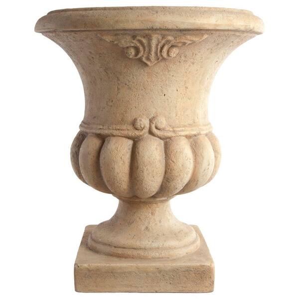 Merola Tile 16-3/4 in. Cultured Stoneware Vlora Cream Planter-DISCONTINUED