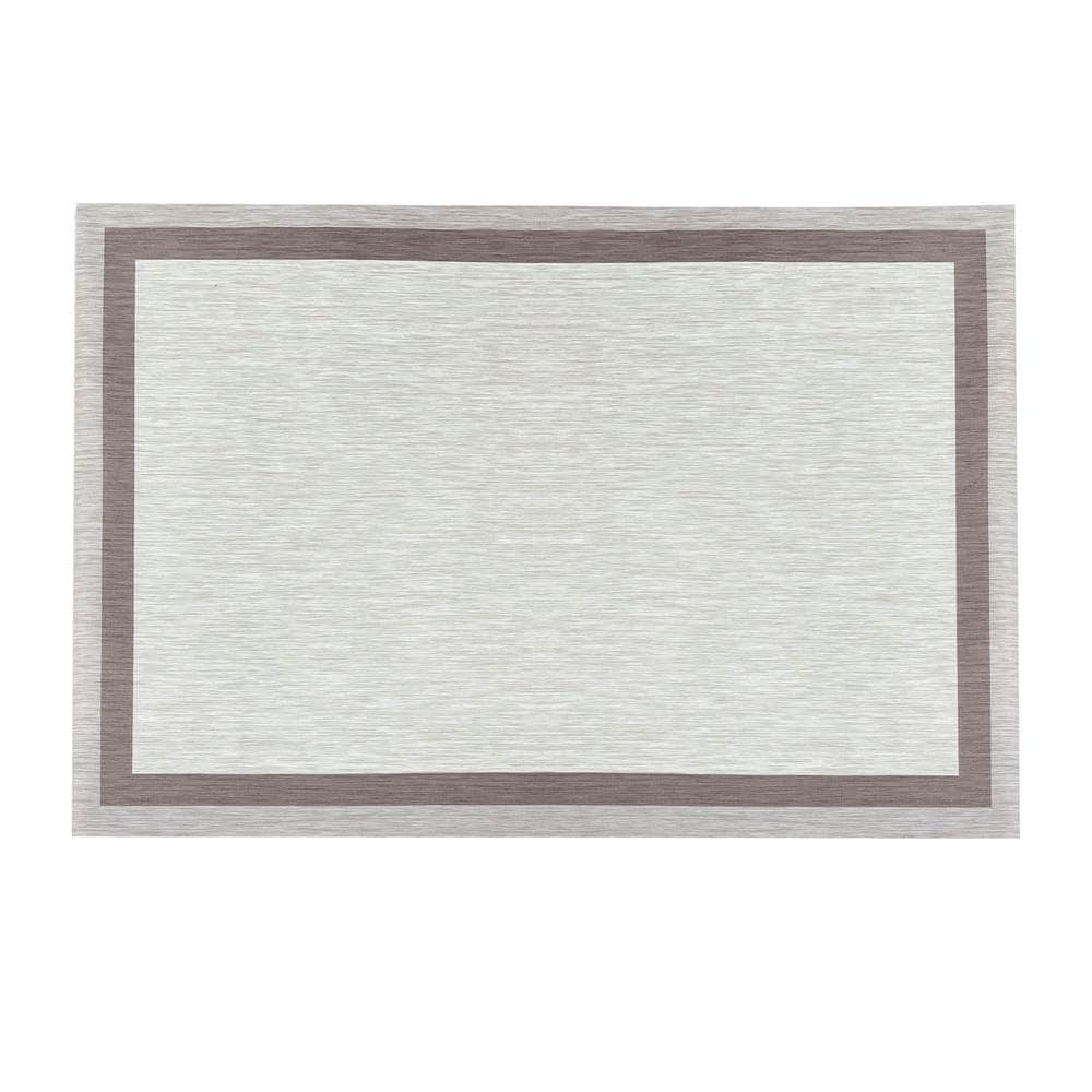Alpine Grey Woven Vinyl Home Kitchen Mat Waterproof Area Rug for Indoor/Out
