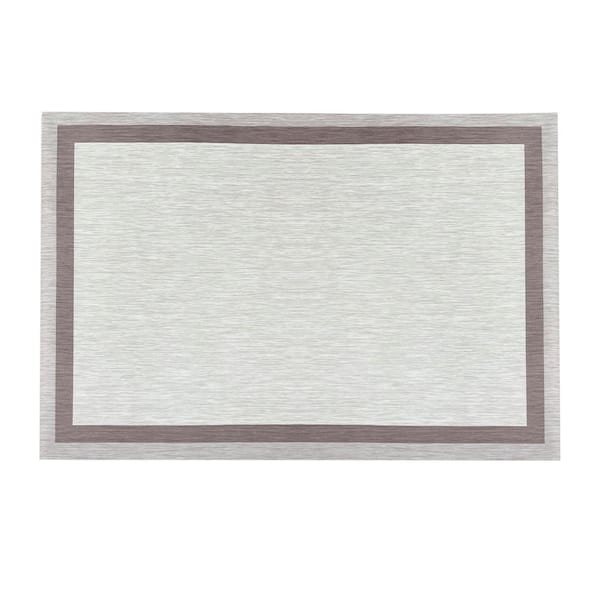 Alpine Grey Woven Vinyl Home Kitchen Mat Waterproof Area Rug for Indoor/Outdoor 48 in. x 72 in.