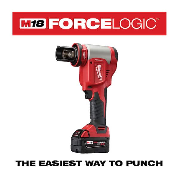 M18 18-Volt Lithium-Ion 1/2 in. to 4 in. Force Logic High Capacity Cordless Knockout Tool Kit with FUEL Bandsaw M18 18-Volt Lithium-Ion 1/2 in. to 4 in. Force Logic High Capacity Cordless Knockout Tool Kit with FUEL Bandsaw