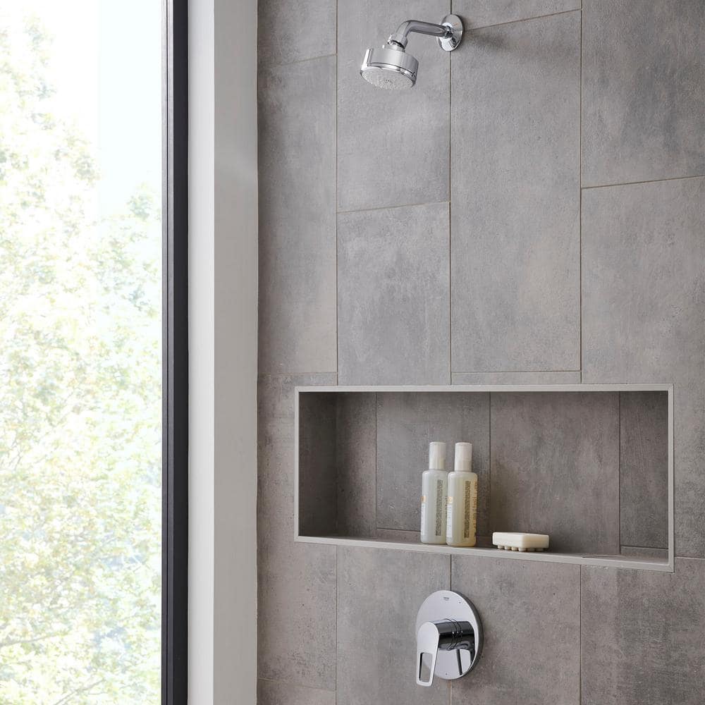 Chrome Wall-Mounted Pressure Balance Valve Trim with Lever
