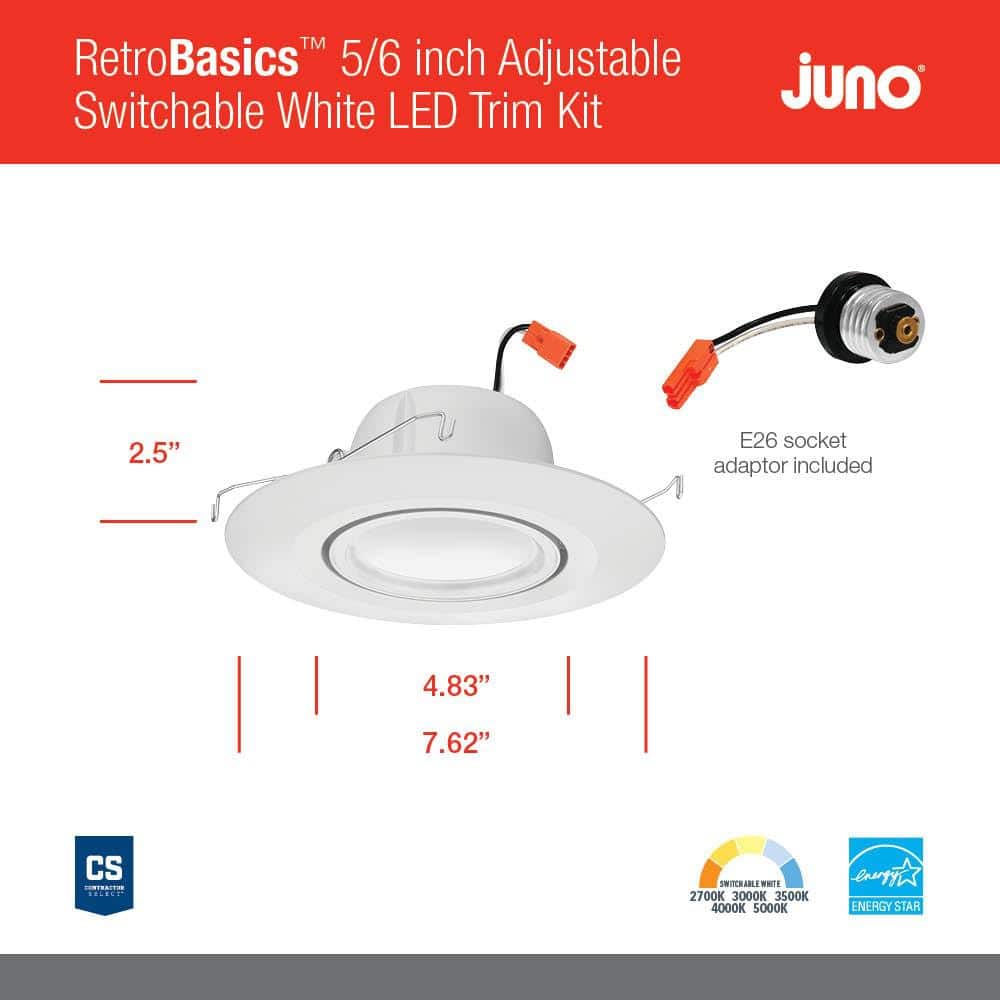 Adjustable White Aluminum LED Recessed Lighting Kit