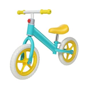 11 in. Steel Blue Kids Balance Bike with Adjustable Height, PE Tires for 2-6 Years
