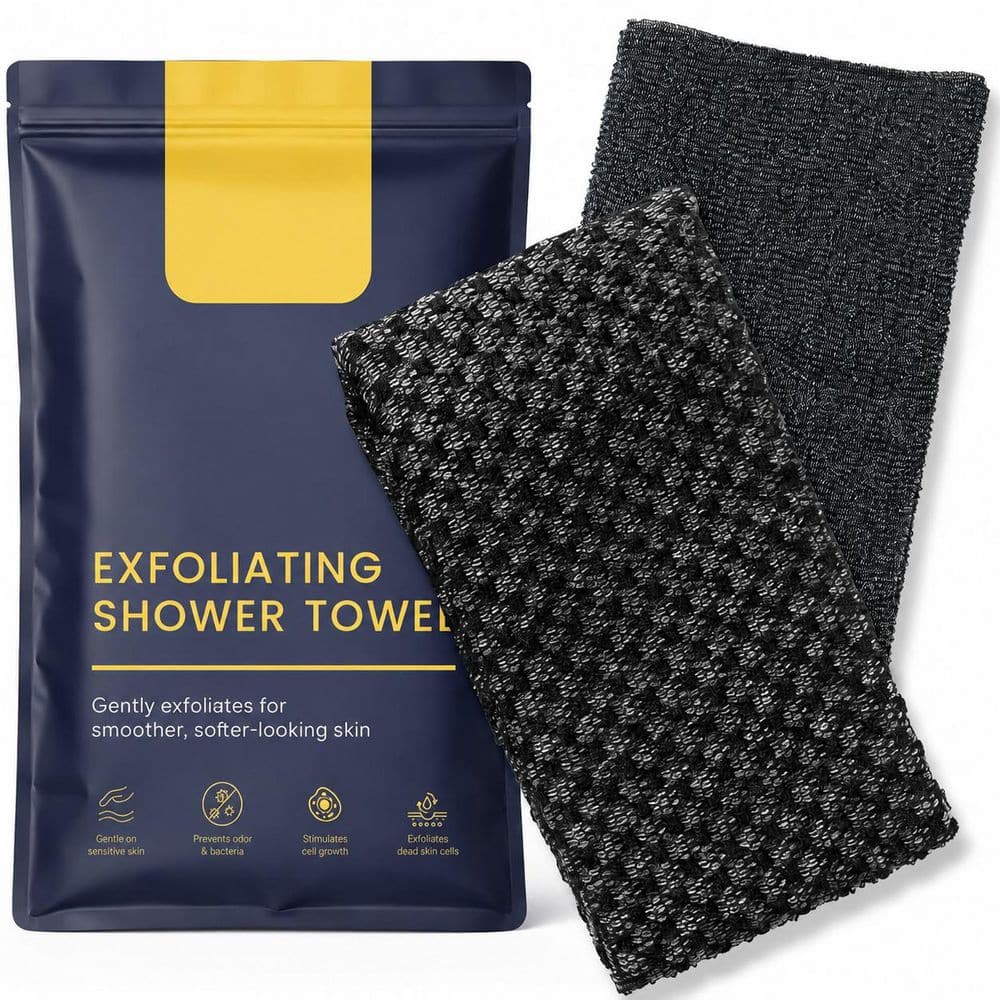 2-Pack 40 in Nylon Exfoliating Washcloth Towels Black Shower Back Scrubbers for Men Women price history on PriceWatchPro
