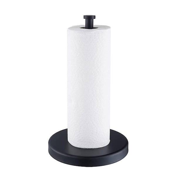 Dear Household Stainless Steel Black Paper Towel Holder Designed for Easy One-Handed Operation - This Sturdy Weighted Paper Towel Dispenser Countertop