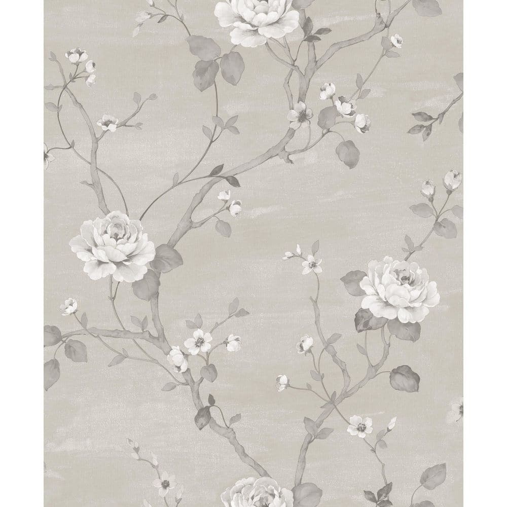 Palazzo 2 Collection Grey Luisella Floral Vine Vinyl on Non-Woven Non-Paste