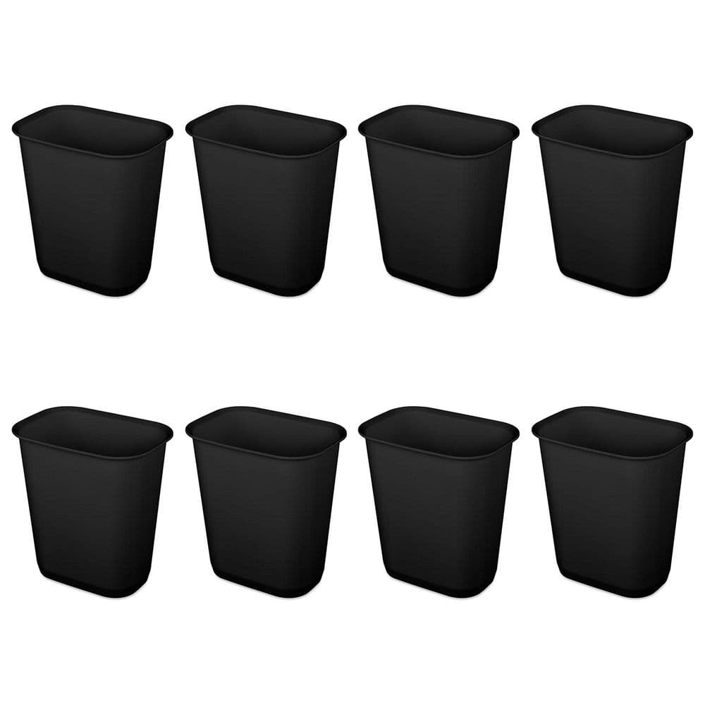 3 Gal. Black Rectangle Wastebasket Small Home Plastic Trash Bin, (8-Pack) price history on PriceWatchPro