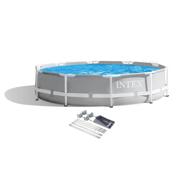 Intex 10 ft. x 30 in. Metal Frame Above Ground Pool and Canopy (No Pump)