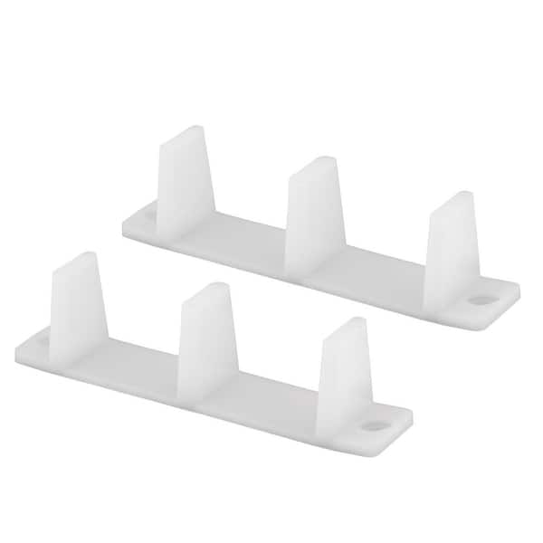 Sliding Closet Door Bottom Guide, 4-3/16 in., Plastic, White (2-pack)