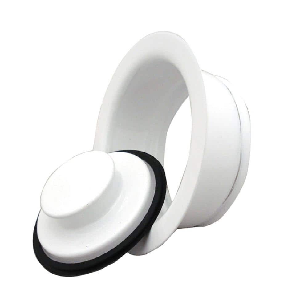 Designer Color Sink Flange and Stopper Set in White