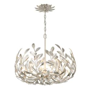 00633779095450, Broche 5-Light Antique Silver Chandelier