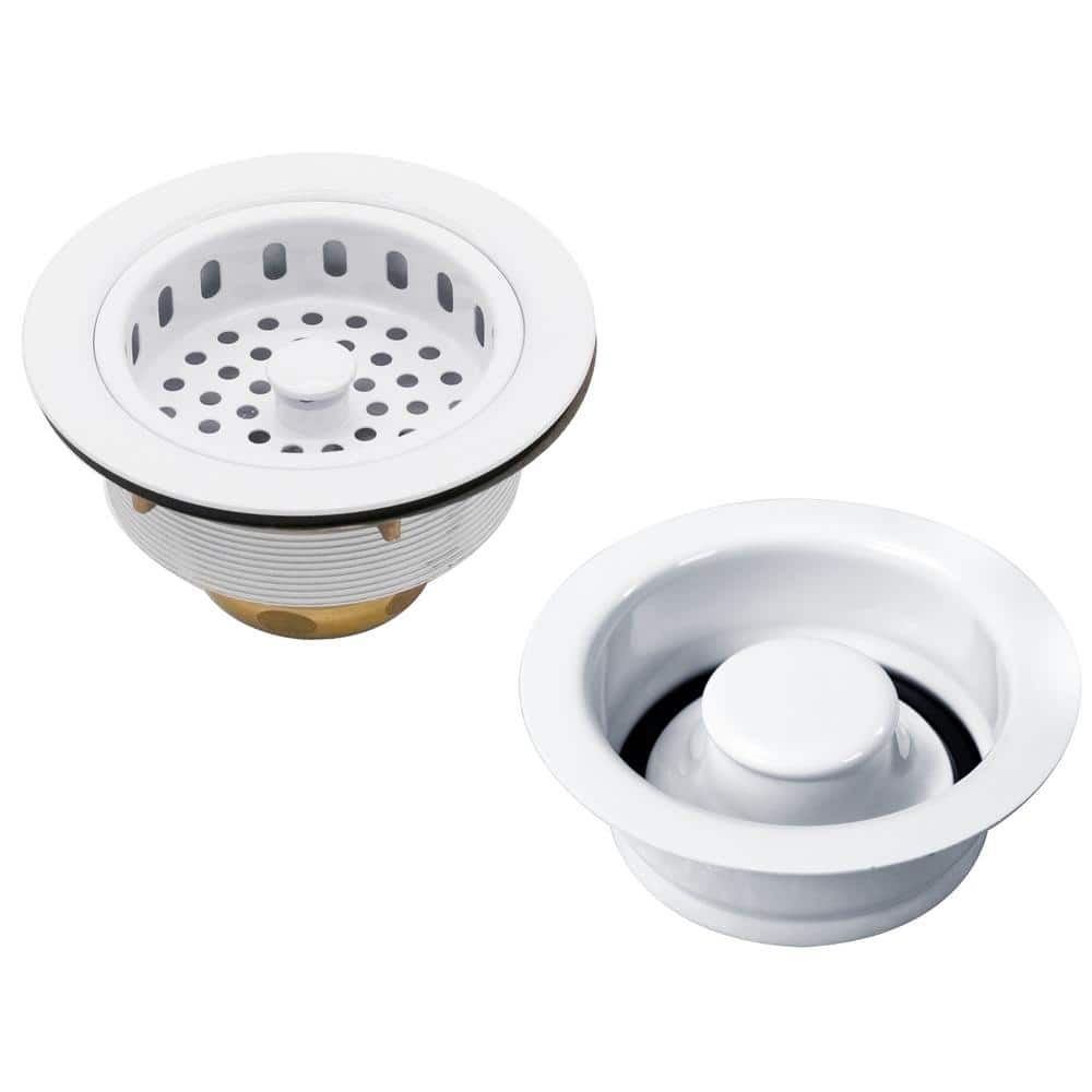 Post Style Kitchen Strainer with Waste Disposal Flange and Stopper Drain Set, Powder Coat White price history on PriceWatchPro