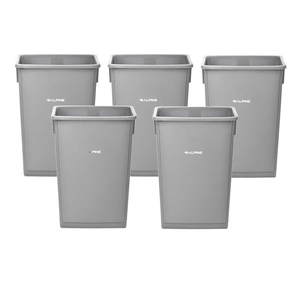 Alpine Industries 23 Gal. Grey Plastic Vented Commercial Slim